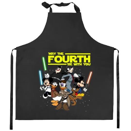 Disney Star wars May the fourth be with you Kitchen Aprons, Galaxy's Edge Kitchen Aprons