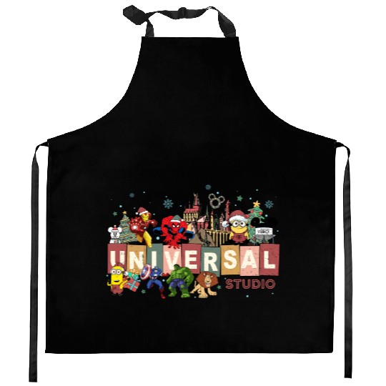 Universal Studios Christmas Kitchen Aprons, Disneyland Christmas Kitchen Aprons