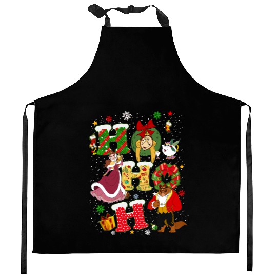 Disney Beauty and The Beast Christmas Vintage Kitchen Aprons