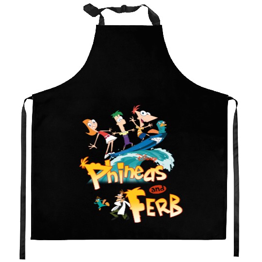 Disney Phineas And Ferb Funny Cartoon Kitchen Aprons, Disney Perry Kitchen Aprons