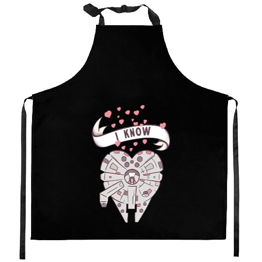 Star Wars Millennium Falcon I Know Valentine's Day Kitchen Aprons, Disney Couple Kitchen Aprons