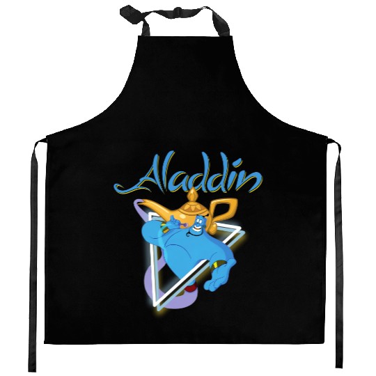 Disney Aladdin Genie 90s Style Portrait Kitchen Aprons