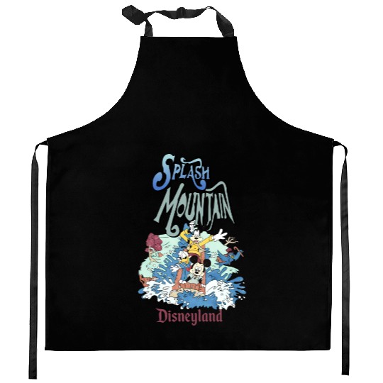 Retro Splash Mountain Kitchen Aprons, Mickey and Friends Kitchen Aprons, Disneyland Water Ride Kitchen Aprons