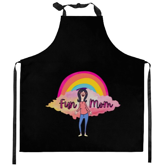 Boho Rainbow Bobs Burgers Linda Belcher Fun Mom Kitchen Aprons