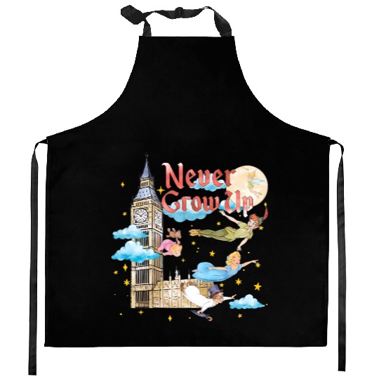 Disney Peter Pan Kitchen Aprons, Never Grow Up Kitchen Aprons, Tinker Bell Kitchen Aprons, Neverland Kitchen Aprons, Disney Vacation Kitchen Aprons