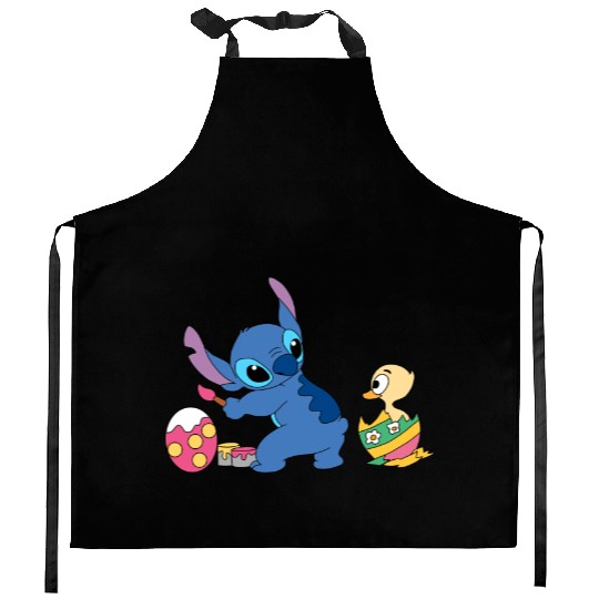 Stitch Easter Kitchen Aprons, Disney Stitch Easter Kitchen Aprons, Disney Easter Kitchen Aprons, Stitch Easter Eggs Kitchen Aprons