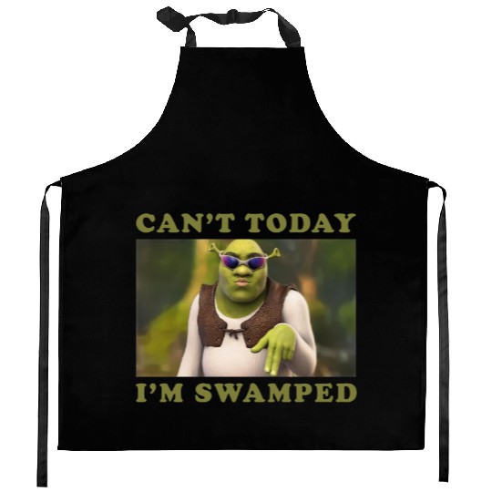 Vintage Can't Today I'm Swamped Kitchen Aprons, Shrek Kitchen Aprons, Disney Fiona Princess Kitchen Aprons