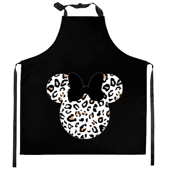 Leopard print Minnie Kitchen Aprons, Women's Disney Kitchen Aprons, Animal Kingdom Kitchen Aprons