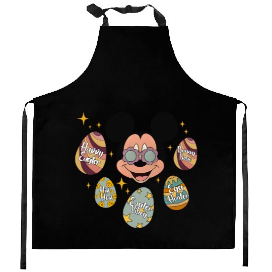 Retro Mickey Mouse Easter Kitchen Aprons, Disney Easter Kitchen Aprons