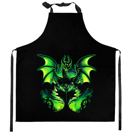 Maleficent Disney Art Dragon Kitchen Aprons