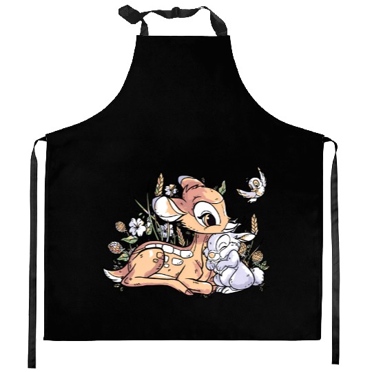 Cute Disney Bambi And Thumper Retro Vintage Kitchen Aprons, Magic Kingdom Holiday Trip Kitchen Aprons