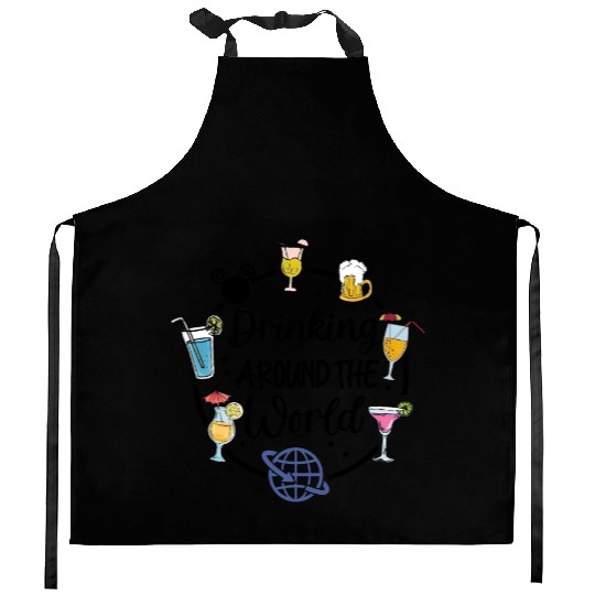 Disney Drinking Team Kitchen Aprons, Drinking Around The World