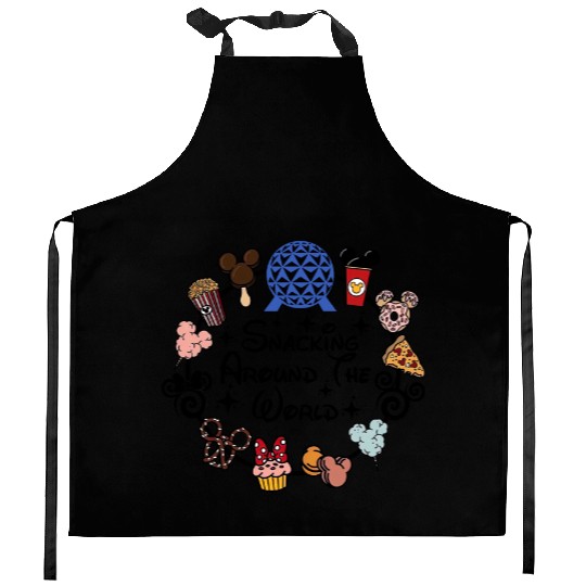 Snacking Around the World Kitchen Aprons, Disney Snacks Kitchen Aprons, Magic Kingdom Snacking Kitchen Aprons