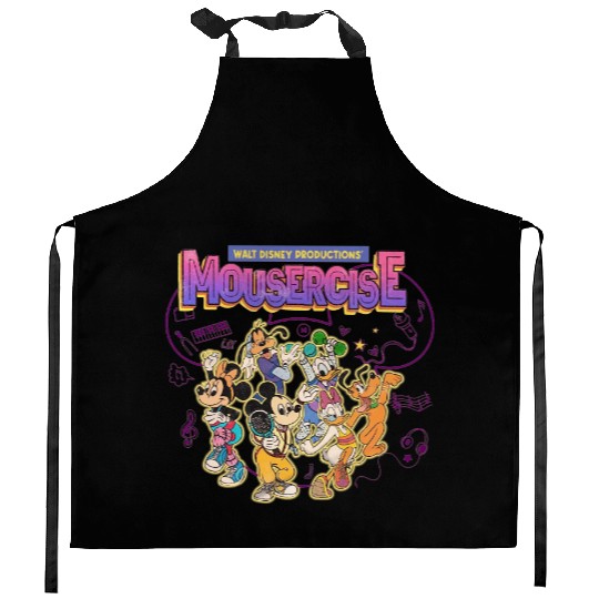 Mousercise Kitchen Aprons, Vintage Disney Kitchen Aprons