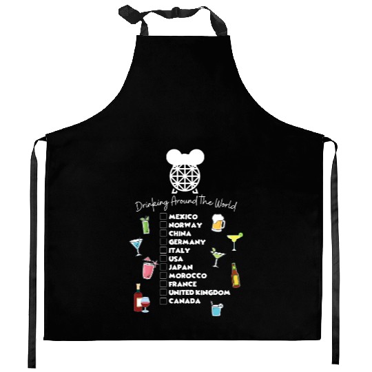 Drinking Around the World Kitchen Aprons, Disney Drinking Team, Beer Kitchen Aprons