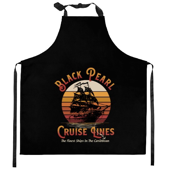 Retro Disney Black Pearl Cruise Lines Kitchen Aprons