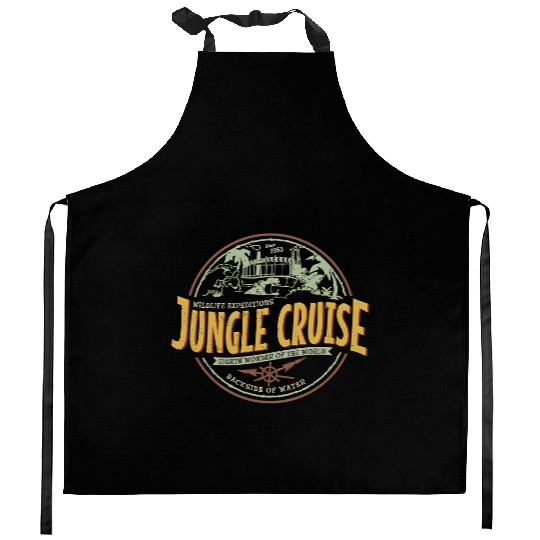 Jungle Cruise Ride Back Side Of Water Kitchen Aprons, Vintage Disney Kitchen Aprons