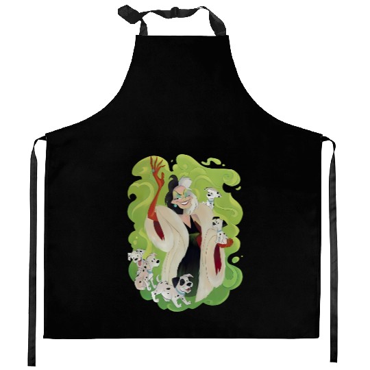 Villains Cruella De Vil Kitchen Aprons - Disney Cruella Kitchen Aprons, Cruella Devil Kitchen Aprons