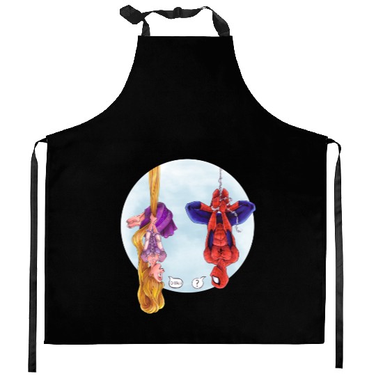 Disney Rapunzel And Marvel Spider-Man Kitchen Aprons, Disney Marvel Avengers Spiderman Kitchen Aprons