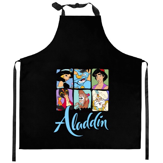 Disney Aladdin Characters Group Shot 1992 Kitchen Aprons