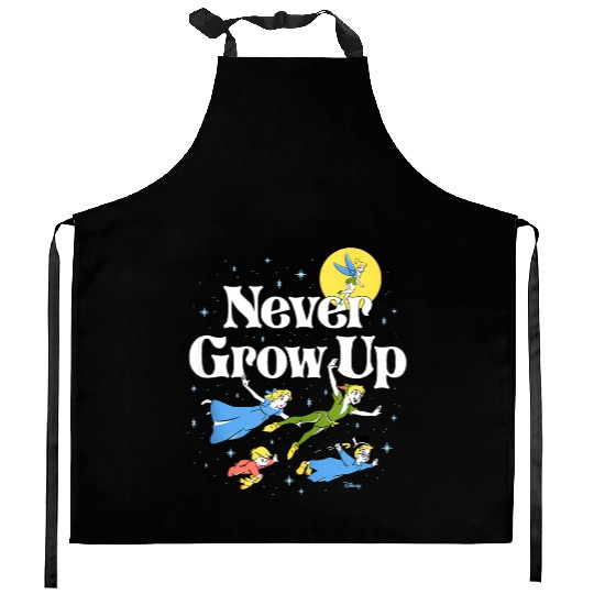 Vintage Never Grow Up Peter Pan Kitchen Aprons, Disney Peter Pan Kitchen Aprons