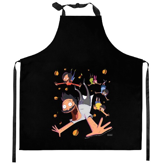 Bobs Burgers Comic Art Family Falling Kitchen Aprons