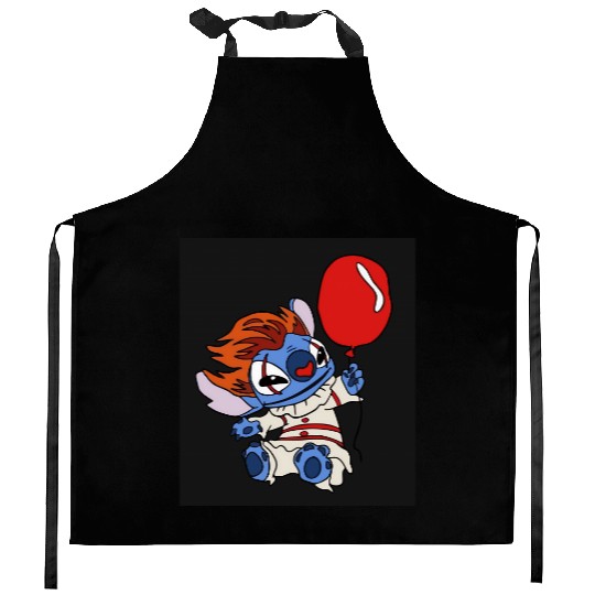 Pennywise Stitch Halloween Kitchen Aprons, Disney Halloween Kitchen Aprons