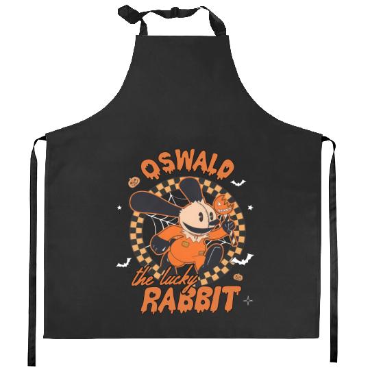 Retro Disney Oswald The Lucky Rabbit Halloween Kitchen Aprons, Spooky Season Kitchen Aprons