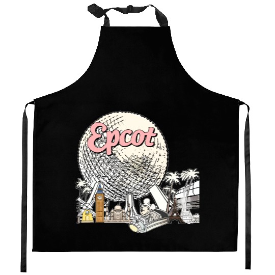 Disney Epcot  Kitchen Aprons, Epcot World Tour Kitchen Aprons, Epcot Center 1982 Kitchen Aprons