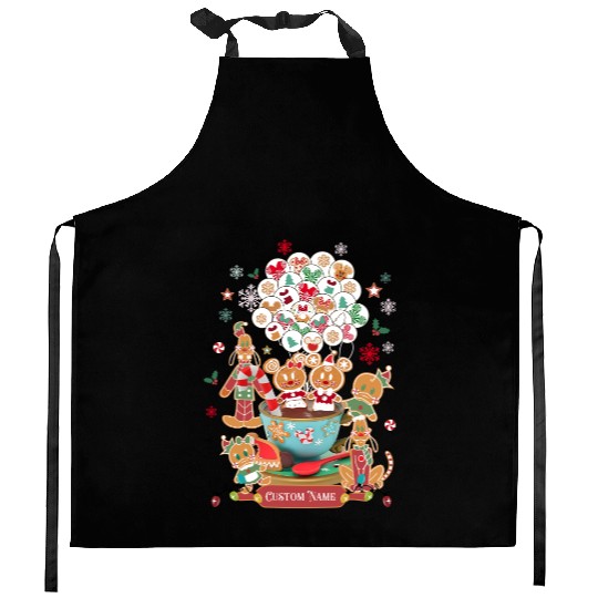 Personalized Mickey and Friends Gingerbread Disney Christmas Kitchen Aprons