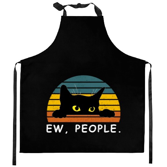 Black Cat Kitchen Aprons Funny Ew People Cat Lovers Kitchen Aprons