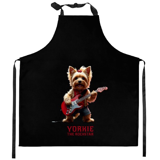 Yorkie the Rockstar Kitchen Aprons