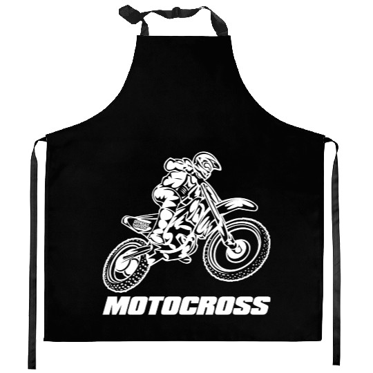 Motocross Logo White Kitchen Aprons