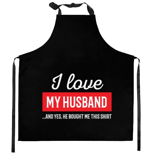 I Love My Husband Kitchen Aprons