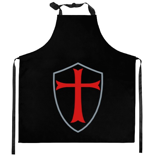 knights templar shield Kitchen Aprons