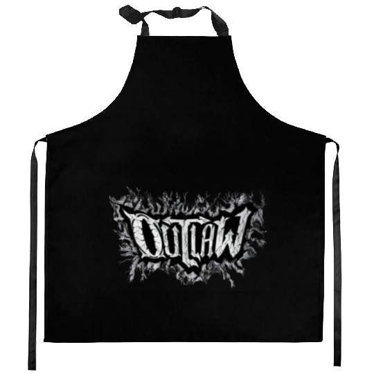 Outlaw lightning Kitchen Aprons