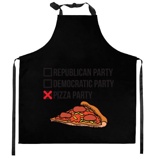 Republican Party vs Democratic Party vs Pizza Part Kitchen Aprons