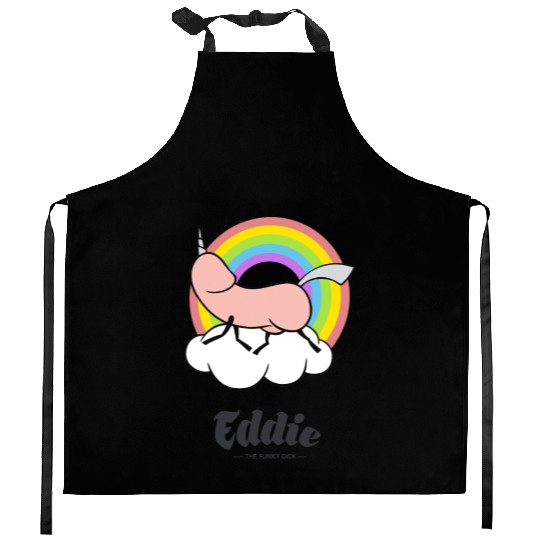 Eddie Funky Unicorn Dick Kitchen Aprons