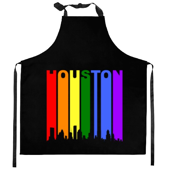 Houston Texas Rainbow Skyline LGBT Gay Pride Kitchen Aprons