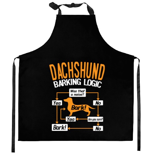 Dachshund Barking Logic Kitchen Aprons