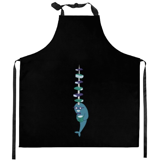 Never Give a Narwhal a Library Card Kitchen Aprons