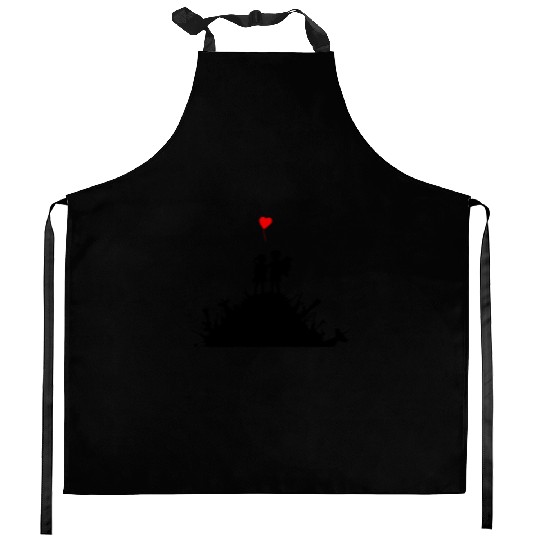 Banksy Graffiti Street Art War and Love Guns Heart Kitchen Aprons