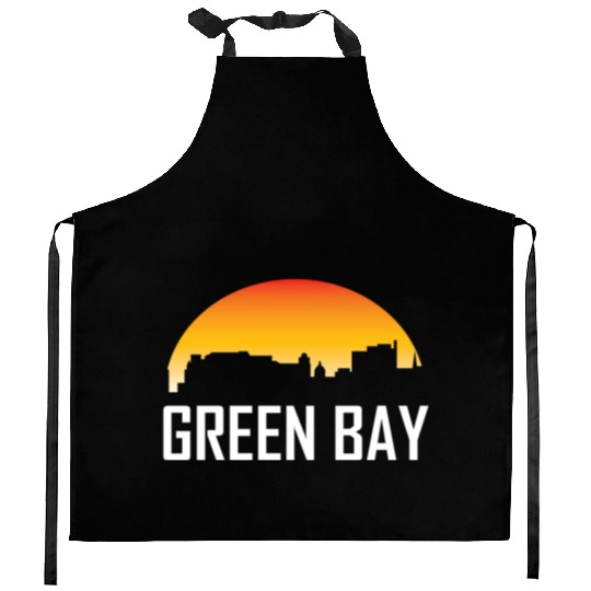 Green Bay Wisconsin Sunset Skyline Kitchen Aprons