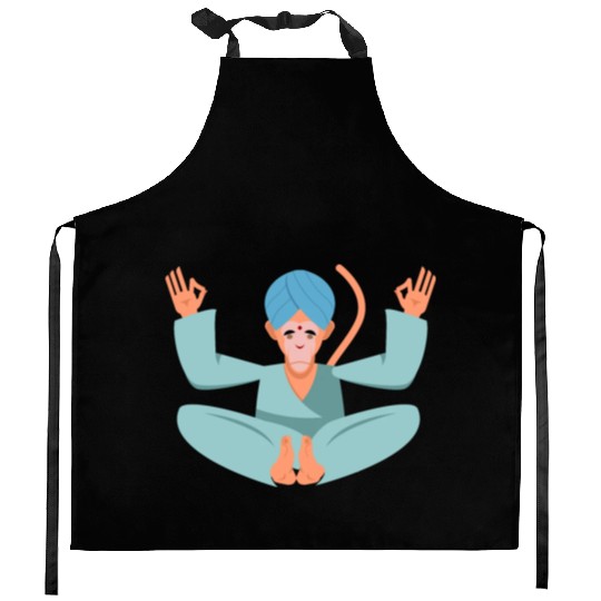 Meditation Monkey Kitchen Aprons