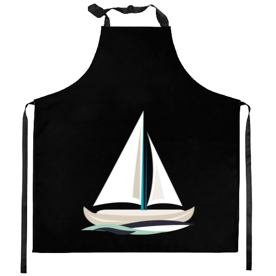 sailing boat Kitchen Aprons