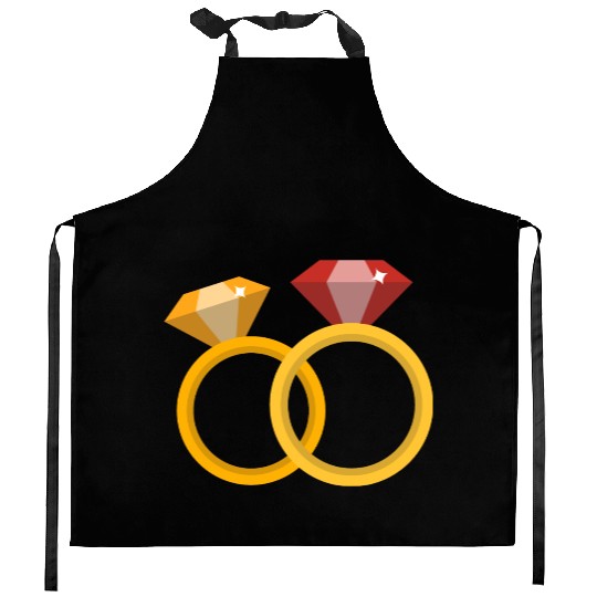 Wedding Rings Kitchen Aprons