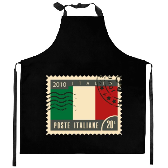italy post stamp Kitchen Aprons