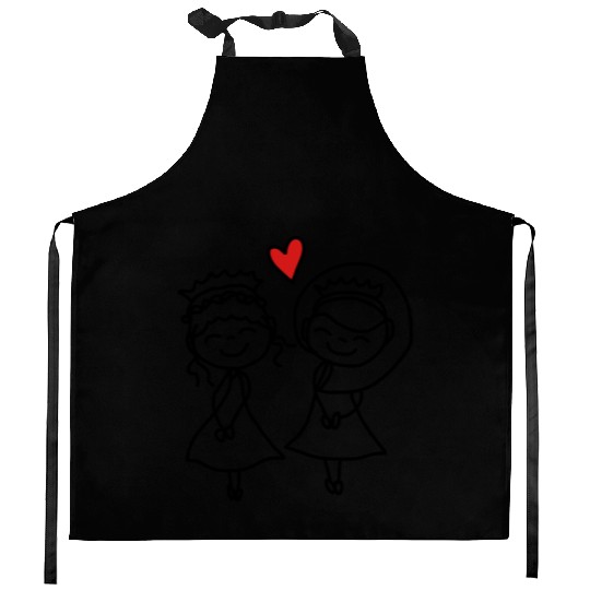 gay couple Kitchen Aprons