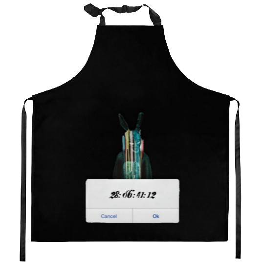 DONNIE DARKO COUNT DOWN TIME ALERT WITH BUNNY MAN Kitchen Aprons