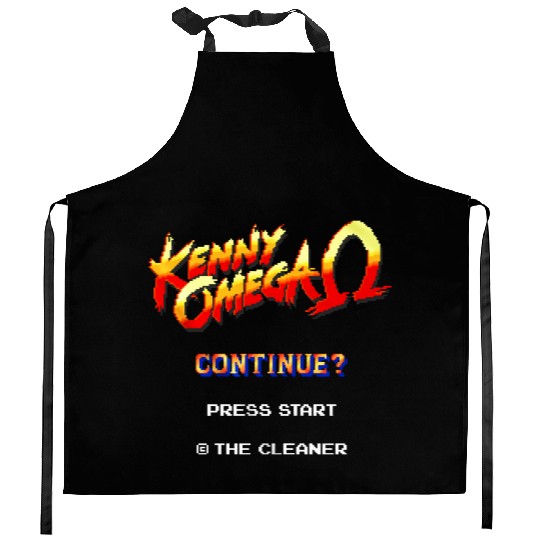 kenny omega game 8 bit Kitchen Aprons